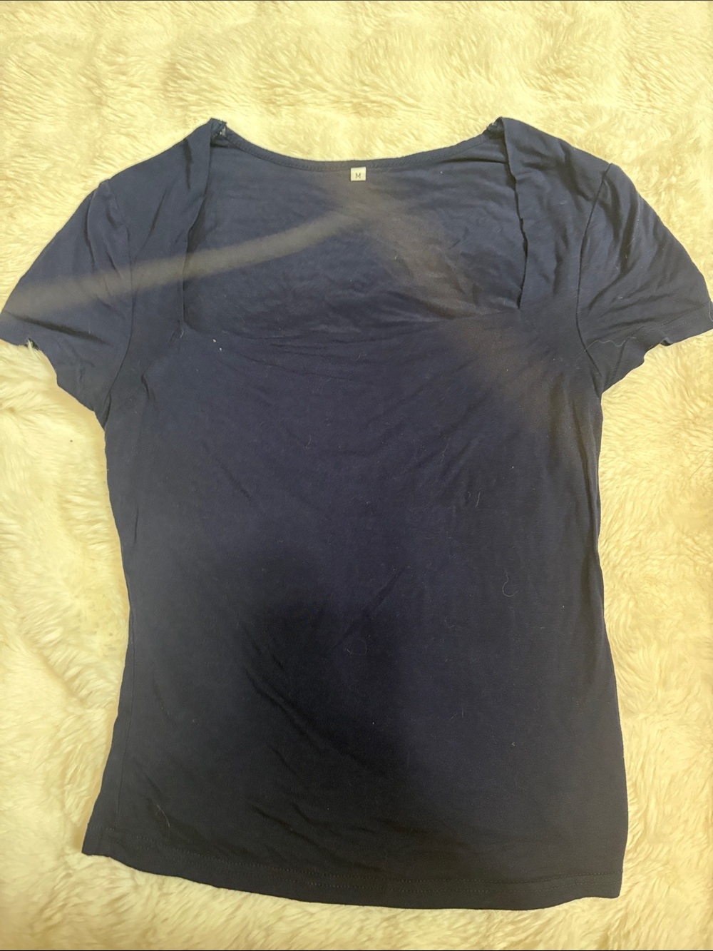 SHEIN Navy Short Sleeve Scoop Neck Tee